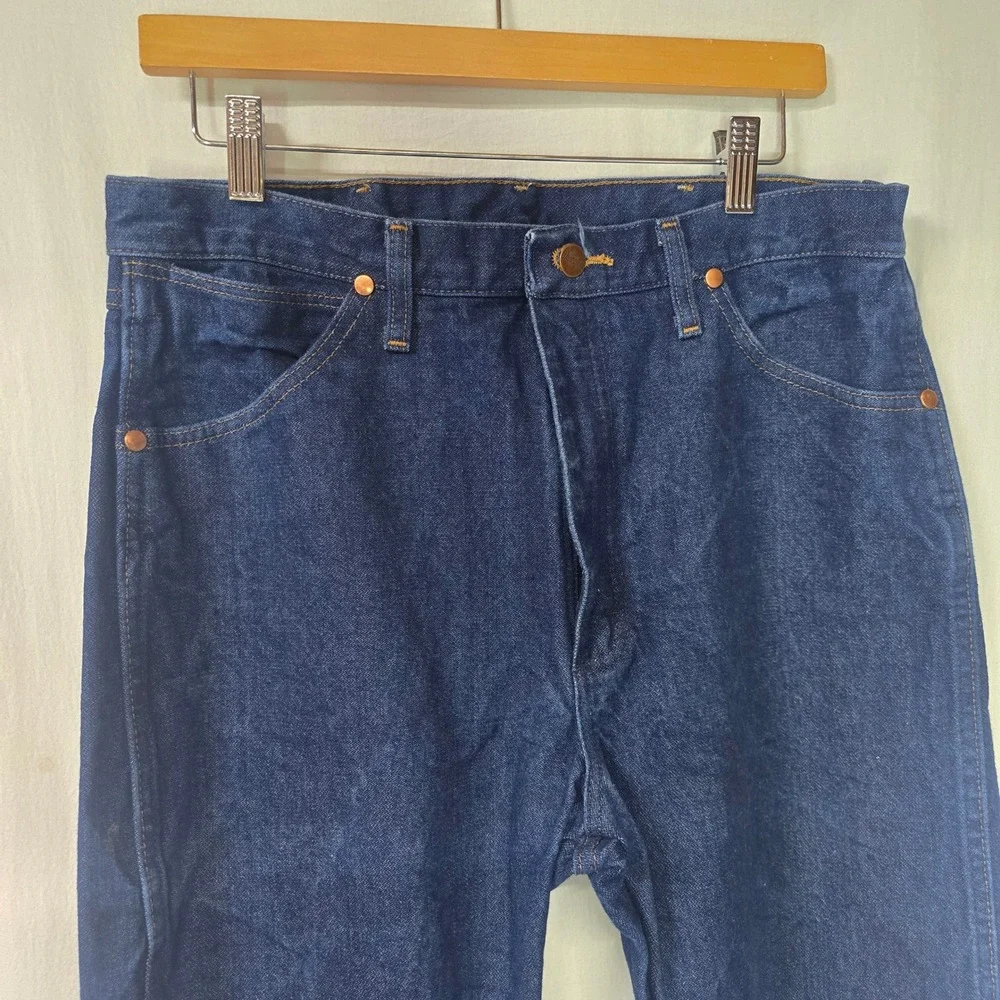 Wrangler 13MWZ Cowboy Cut Jeans Mens 34x34 Blue Cotton Western Workwear‎ Denim
